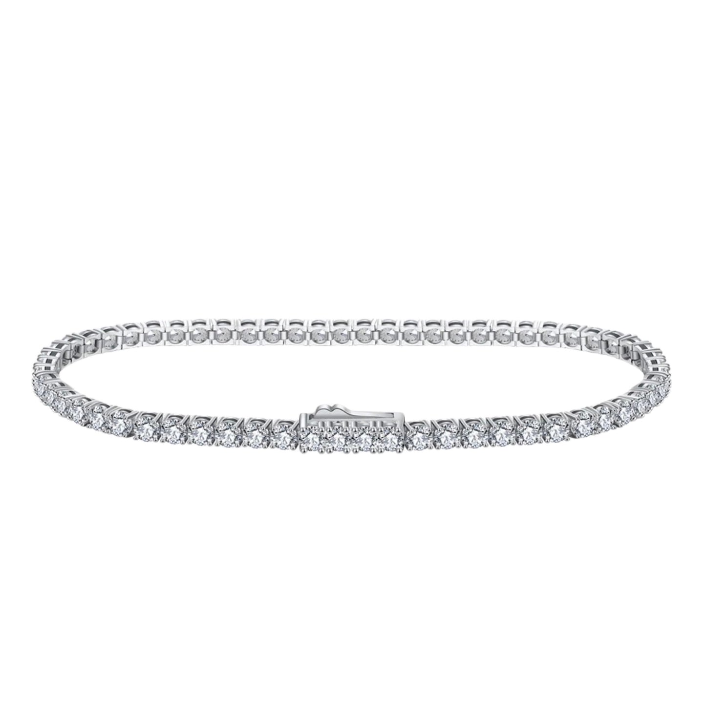 Tennis bracelet with white background 